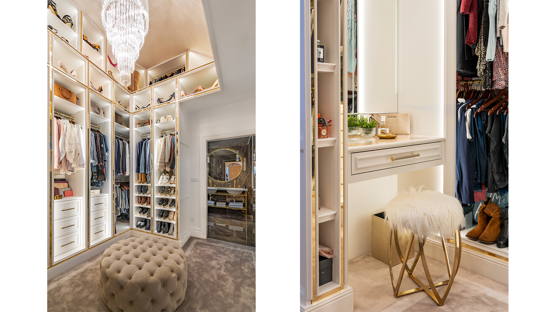 penarth luxury residence walk in wardrobe seating