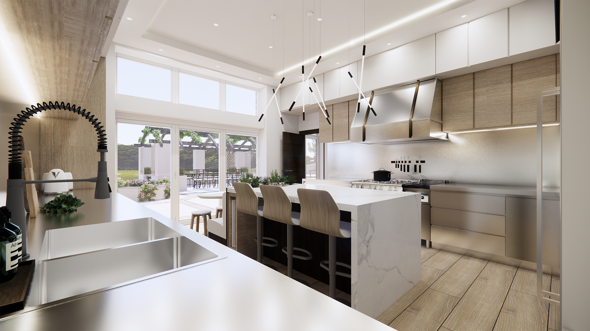 cardiff luxury home dirty kitchen island