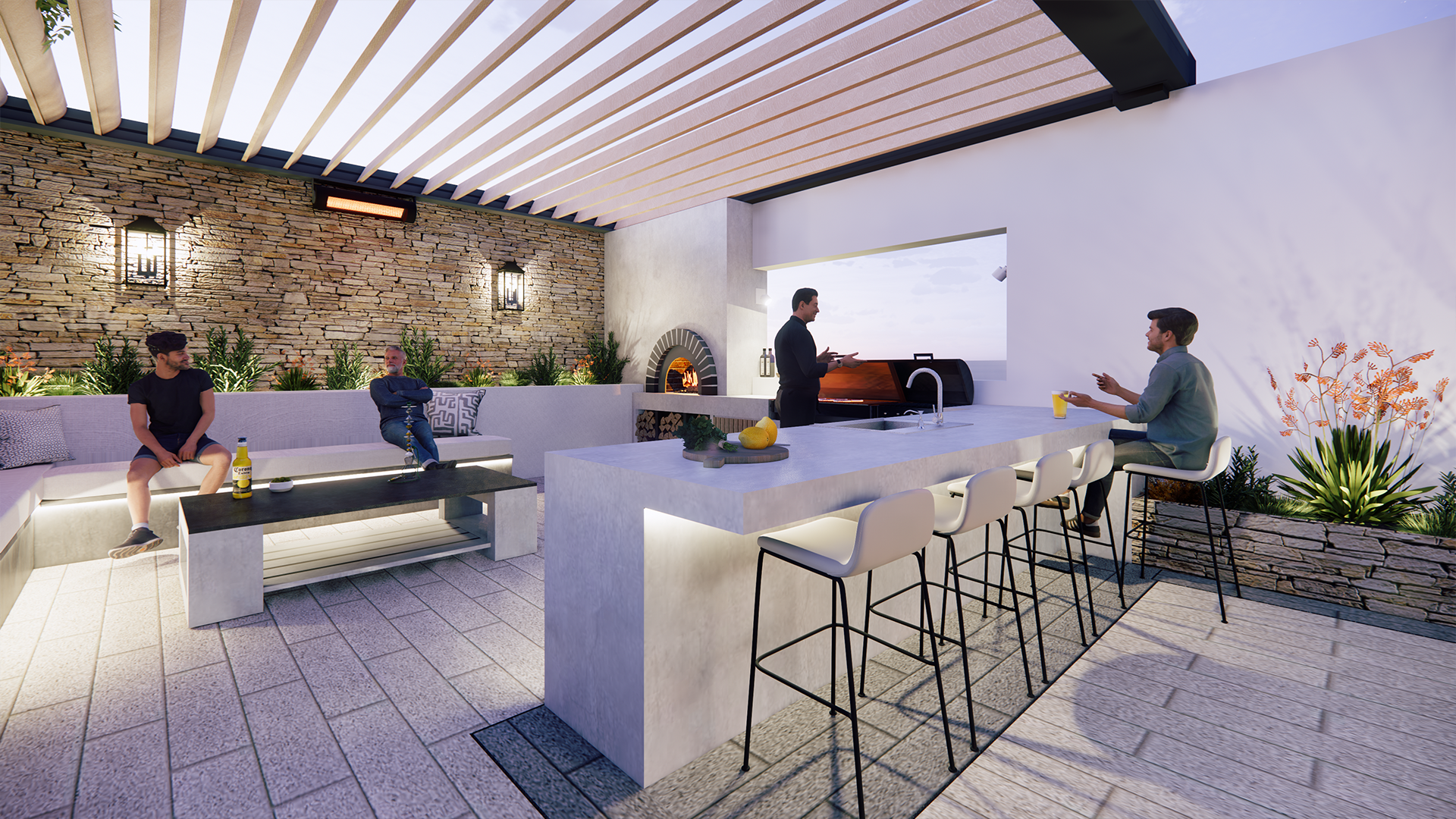 cardiff luxury home outdoor bbq area
