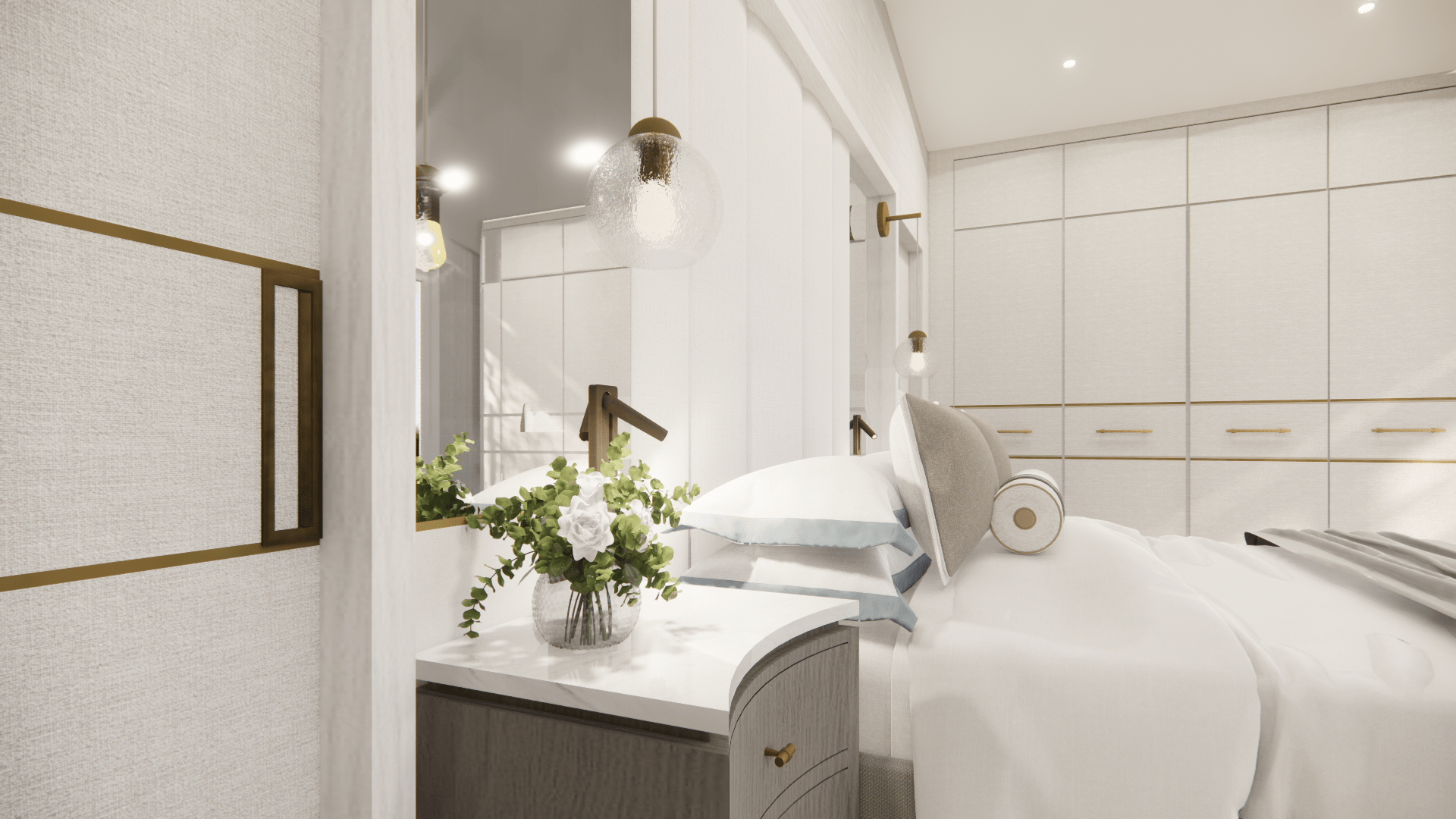penarth master suite bedroom bedside table