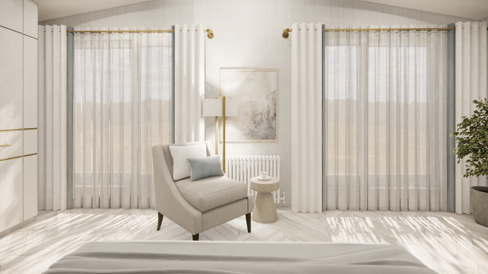 penarth master suite bedroom window wall